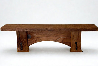 ShelfMUSHROOM WOOD WALL SHELF - Rustic Farmhouse Shelf with 2 Wrought Iron Scroll HooksSaving Shepherd