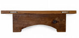 ShelfMUSHROOM WOOD WALL SHELF - Rustic Farmhouse Shelf with 2 Wrought Iron Scroll HooksSaving Shepherd