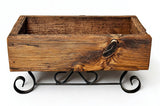 SLEIGH PLANTER - Wrought Iron & Mushroom Wood Plant BasketSaving Shepherd