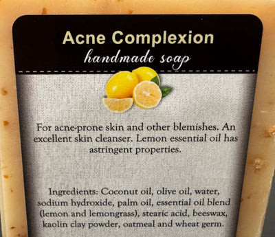SoapACNE COMPLEXION BAR SOAP - Clarifying Oatmeal Wheat Germ Lemongrassacnebar soapSaving Shepherd