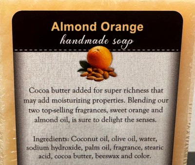 SoapALMOND ORANGE BAR SOAP - Amish Handcrafted with Cocoa Butterbar soapcocoa butterSaving Shepherd