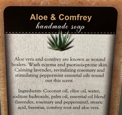 SoapALOE & COMFREY BAR SOAP - Amish Handcrafted Calming Lavender Rosemary & Peppermintaloealoe veraSaving Shepherd