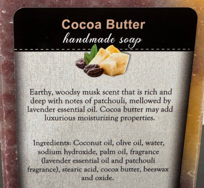 SoapCOCOA BUTTER BAR SOAP - Earthy Patchouli Mellowed By Lavenderbar soaphand soapSaving Shepherd