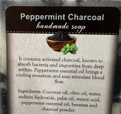 SoapPEPPERMINT CHARCOAL BAR SOAP - Amish Handcrafted Detoxifying, Cooling & All - Naturalbar soapcharcoalSaving Shepherd
