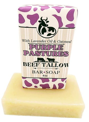 SoapTALLOW BAR SOAP - Grass Fed Beef Tallow Soothing Lavender & Colloidal OatmealACEbar soapSaving Shepherd