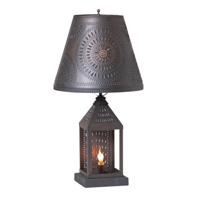 Table LampsValley Forge Lantern Table Lamp — Kettle Black, Choice of ShadeCategory: Table LampsFinish: Kettle BlackSaving Shepherd