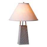Table LampVintage Cheese Grater Lamp with Weathered Zinc Finish – Shade OptionsSaving Shepherd