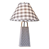 Table LampVintage Cheese Grater Lamp with Weathered Zinc Finish – Shade OptionsSaving Shepherd