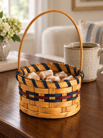 Tabletop Serving Basket5-Inch Round Candy Basket | Handwoven by Amish ArtisansAmerican-HandcraftedAmish-HandwovenSaving Shepherd
