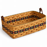 Tabletop Serving BasketCake Basket with Leather Handles | Amish HandwovenAmerican-HandcraftedAmish-HandwovenSaving Shepherd