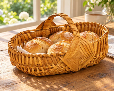 Tabletop Serving BasketEgg Bun Basket | Amish HandwovenAmerican-HandcraftedAmish-HandwovenSaving Shepherd