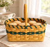 Tabletop Serving BasketWood-Splint Cookie Serving Basket | Amish MadeAmerican-HandcraftedAmish-HandwovenSaving Shepherd