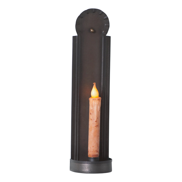 Slim Colonial Tin Candle Sconce in Kettle Black