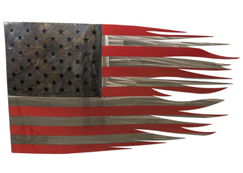 Wall Hangings, MirrorsRED WHITE & STEEL - Amish Handcrafted Metal American FlagSaving Shepherd