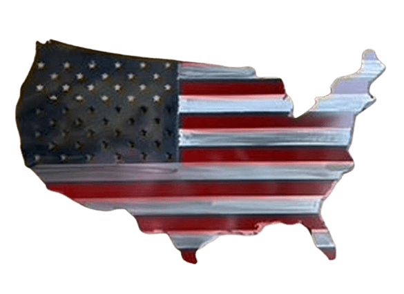 Wall Hangings, MirrorsUNITED STATES METAL FLAG - Amish Handcrafted American Flag in USA ShapeSaving Shepherd
