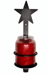 Wall SconceAMISH HAND FORGED STAR SCONCE – Rustic Black Wrought Iron Wall Jar Candle Holdersconcewall sconceSaving Shepherd