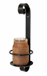 Wall SconceAMISH HAND FORGED WROUGHT IRON SCROLL SCONCE – Rustic Black Wall Jar Candle Holdersconcewall sconceSaving Shepherd