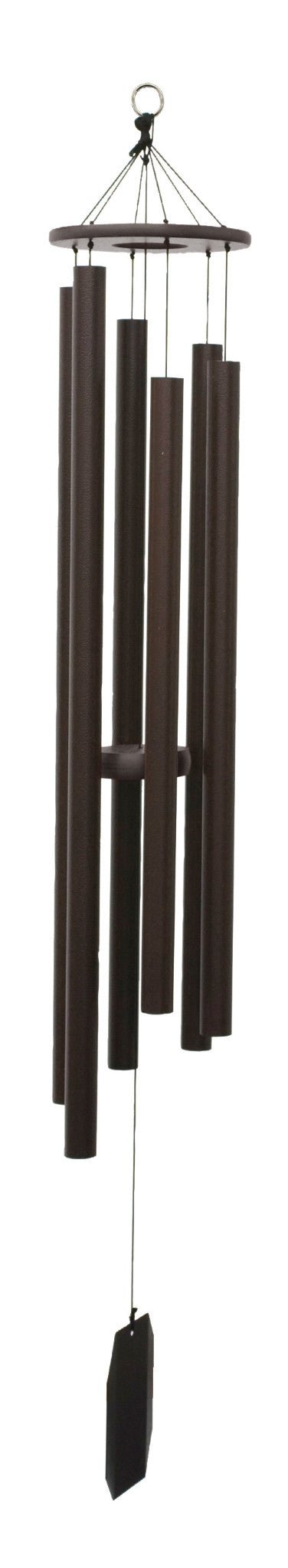 Harmonica textured copper wind chime, complete supplier product photograph.