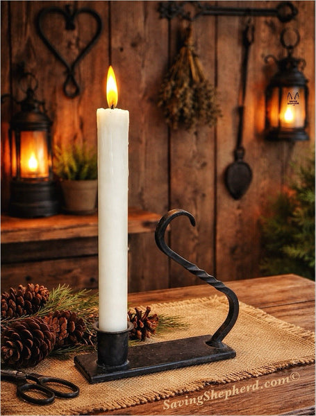 Window Sill Canlde HolderWINDOW SILL CANDLE HOLDER with TWISTED HANDLE - Solid Wrought Iron Metal Standcandlecandle holderSaving Shepherd
