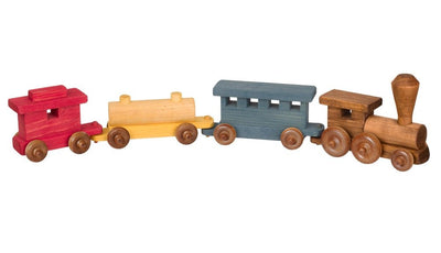 Wooden & Handcrafted Toys2' TOY TRAIN - Choo Choo Engine Cars & Caboose Handmade Wood ToyAmericaAmishSaving Shepherd