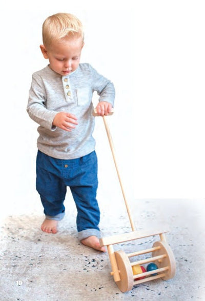 Wooden & Handcrafted ToysBLOCK ROLLER - Amish Handmade Solid Wood Push Learning Walker ToyblockschildrenSaving Shepherd