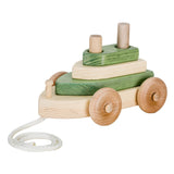 Wooden & Handcrafted ToysBOAT PULL TOY - Solid Wood with Stacking Hand - Eye Coordination BlocksboatchildrenSaving Shepherd