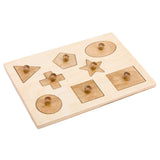Wooden & Handcrafted ToysCLASSIC SHAPES - Amish Handmade Developmental Wood Jigsaw PuzzleSaving Shepherd