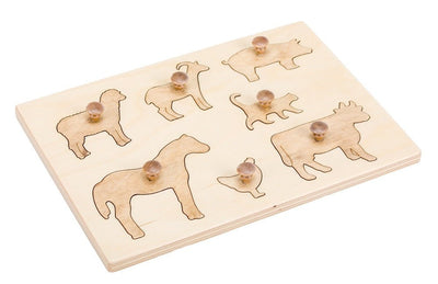 Wooden & Handcrafted ToysFARM ANIMALS PUZZLE - Amish Handmade Wood Developmental ToychildrentoysSaving Shepherd