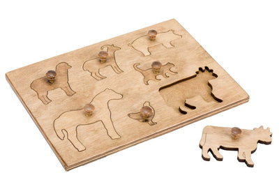 Wooden & Handcrafted ToysFARM ANIMALS PUZZLE - Amish Handmade Wood Developmental ToychildrentoysSaving Shepherd