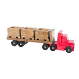 Wooden & Handcrafted ToysHANDMADE WOOD SKID TRUCK - Tractor Trailer with 3 Crates Pallets USAAmishchildrenSaving Shepherd