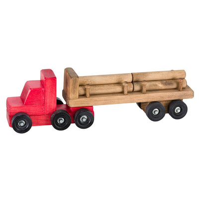 Wooden & Handcrafted ToysLOG TRACTOR TRAILER TRUCK - Amish Handmade Wood Toy with LogsAmishchildrenSaving Shepherd