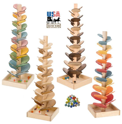 Wooden & Handcrafted ToysMARBLE TREE - Beautiful Harvest & Natural or Rainbow Colors FinishAmishchildrenSaving Shepherd
