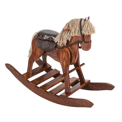 Wooden & Handcrafted ToysMedium Deluxe Wooden Rocking Horse with Leather Saddle – Amish MadeAmishchildrenSaving Shepherd