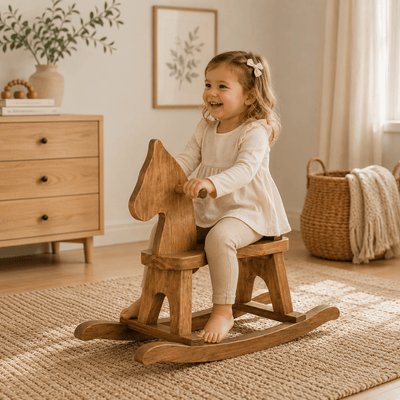 Wooden & Handcrafted ToysTODDLER ROCKING HORSE - Amish Handcrafted Wood Rocker Toy in HARVEST FINISHchildchildrenSaving Shepherd
