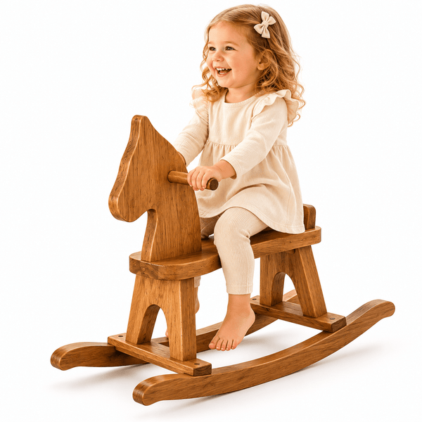 Wooden & Handcrafted ToysTODDLER ROCKING HORSE - Amish Handcrafted Wood Rocker Toy in HARVEST FINISHchildchildrenSaving Shepherd
