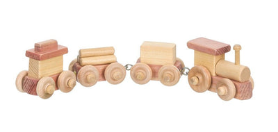 Wooden & Handcrafted ToysTOY TRAIN - Engine 2 Cars and Caboose Handmade Wood Toy USAAmericaAmishSaving Shepherd