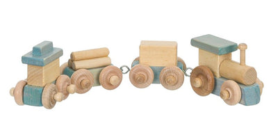 Wooden & Handcrafted ToysTOY TRAIN - Engine 2 Cars and Caboose Handmade Wood Toy USAAmericaAmishSaving Shepherd