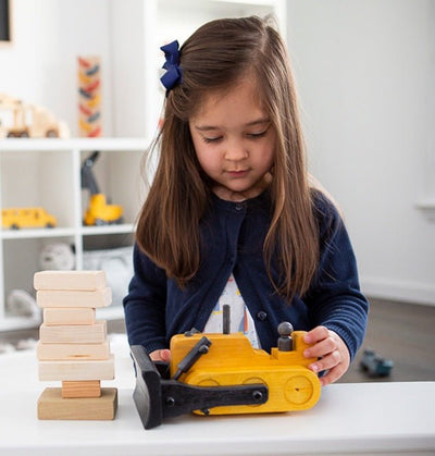 Wooden & Handcrafted ToysYELLOW BULLDOZER WOOD TOY - Amish Handmade Construction Truck USAAmishbulldozerSaving Shepherd