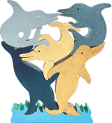Wooden PuzzlesDOLPHIN ON WAVES PUZZLE - Wooden Scroll Saw Animal Puzzleanimal puzzledevelopmental toySaving Shepherd
