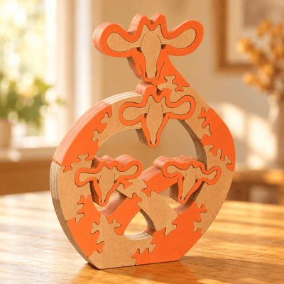 Wooden PuzzlesGIRAFFES PUZZLE - Wooden Scroll Saw Animal Puzzleanimal puzzledevelopmental toySaving Shepherd