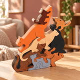 Wooden PuzzlesPILE OF CATS PUZZLE - Wooden Scroll Saw Animal Puzzleanimal puzzledevelopmental toySaving Shepherd