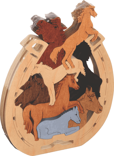 Wooden PuzzlesPILE OF HORSES PUZZLE - Wooden Scroll Saw Animal Puzzleanimal puzzledevelopmental toySaving Shepherd
