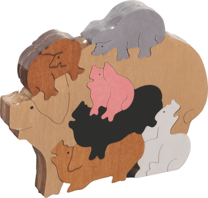 Wooden PuzzlesPILE OF PIGS PUZZLE - Wooden Scroll Saw Animal Puzzleanimal puzzledevelopmental toySaving Shepherd