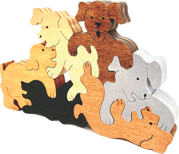Wooden PuzzlesPILE OF PUPS PUZZLE - Wooden Scroll Saw Animal Puzzleanimal puzzledevelopmental toySaving Shepherd