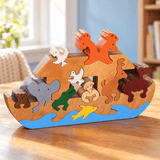 Wooden PuzzlesSMALL NOAH'S ARK PUZZLE - Wooden Scroll Saw Animal Puzzleanimal puzzledevelopmental toySaving Shepherd