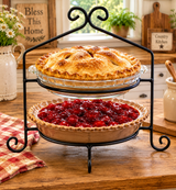 Wrought Iron3 WROUGHT IRON PIE RACK SET - Single Double & Triple Tier Metal Display Standspie rackpie standSaving Shepherd