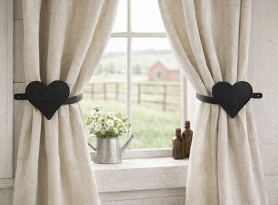 Wrought IronHEART CURTAIN TIE BACKS - 2 Solid Wrought Iron Hand Forged Drapes Holdback Hooks (Copy)accessoriesaccessorySaving Shepherd