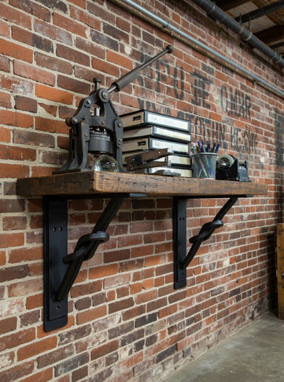 Wrought IronINDUSTRIAL WROUGHT IRON RING SHELF BRACKETS - Amish Blacksmith Hand Forged USAAmish BlacksmithbracketSaving Shepherd