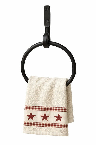 Wrought IronROUND WROUGHT IRON TOWEL RING - Primitive USA Amish BlacksmithAmish BlacksmithbathSaving Shepherd