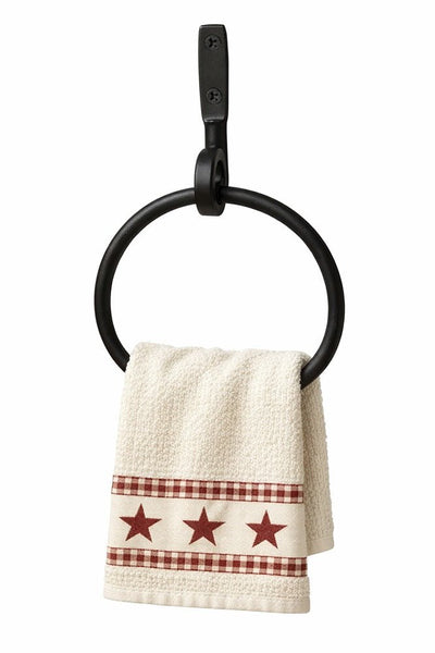 Wrought IronROUND WROUGHT IRON TOWEL RING - Primitive USA Amish BlacksmithAmish BlacksmithbathSaving Shepherd